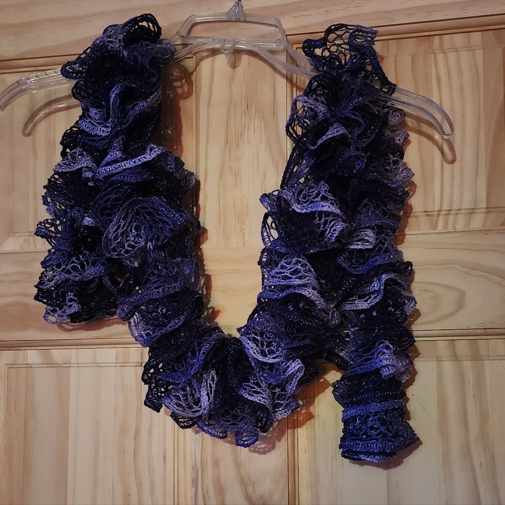 Handmade Ruffle Scarf ~ Shade of Purple